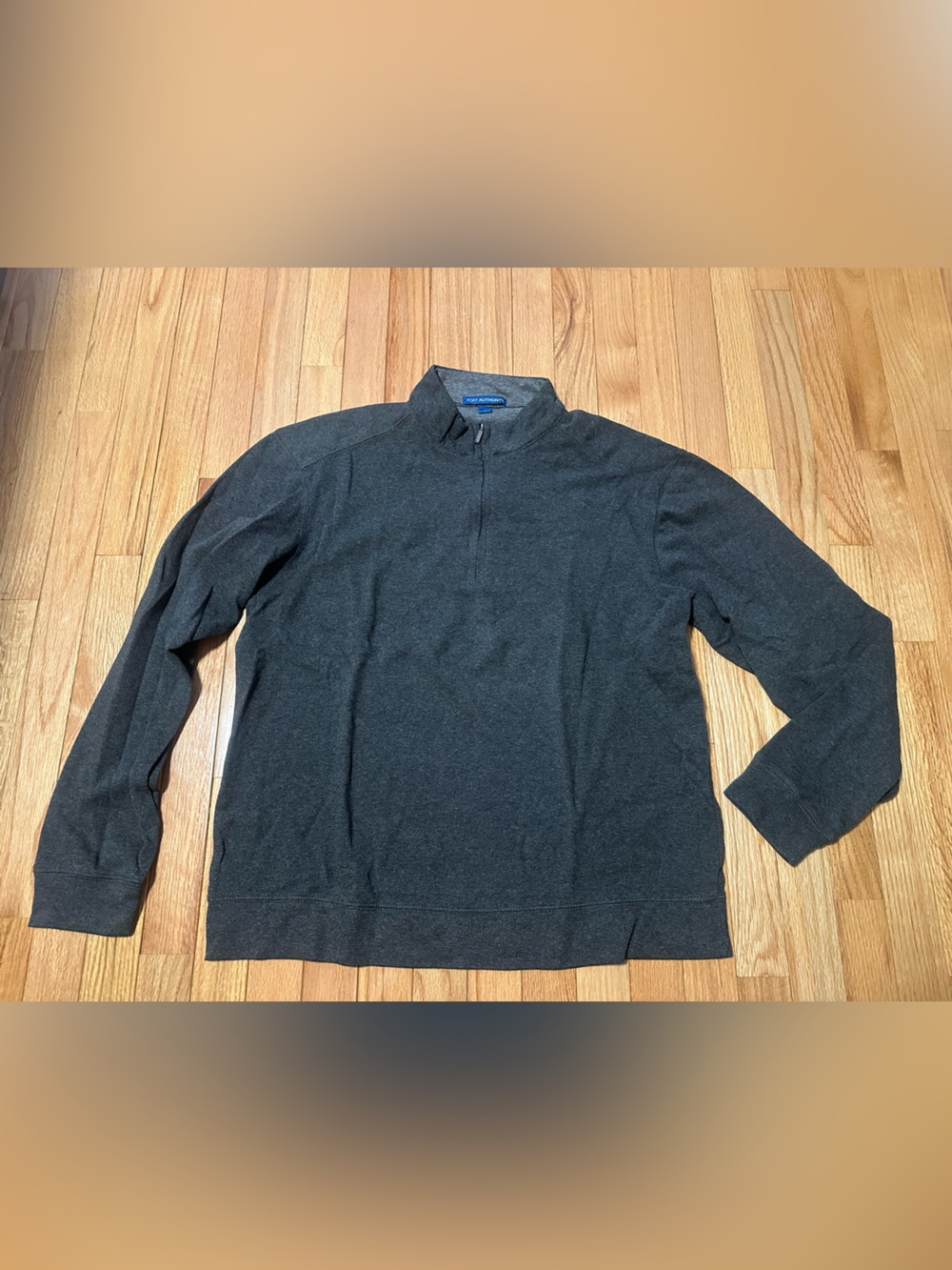 Port Authority Men's Dark Gray Quarter Zip Sweater Size Large
